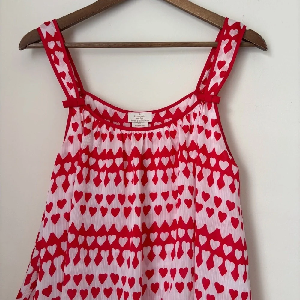 Kate Spade Mini Heart Print Shortie PJ Romper Sleepwear Large